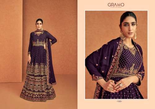 Gramo-Vihana Color-Georgette-Kurti-Sharara-Plazo-Embroidery-Dupatta-105